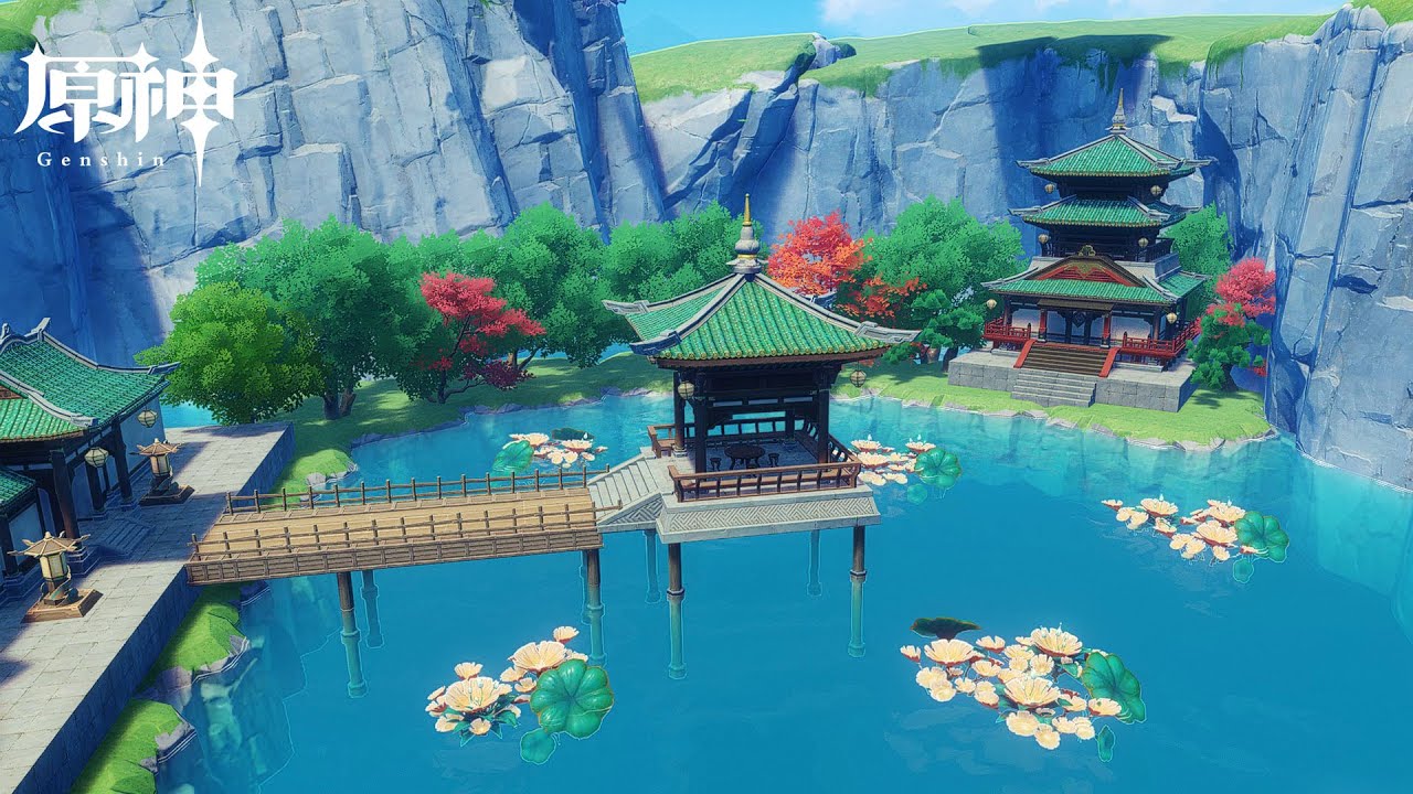 Genshin 🗺️ Water Garden | Serenitea Pot Design || 水の庭園 塵歌壺 [ 原神 ] replica id | 模本