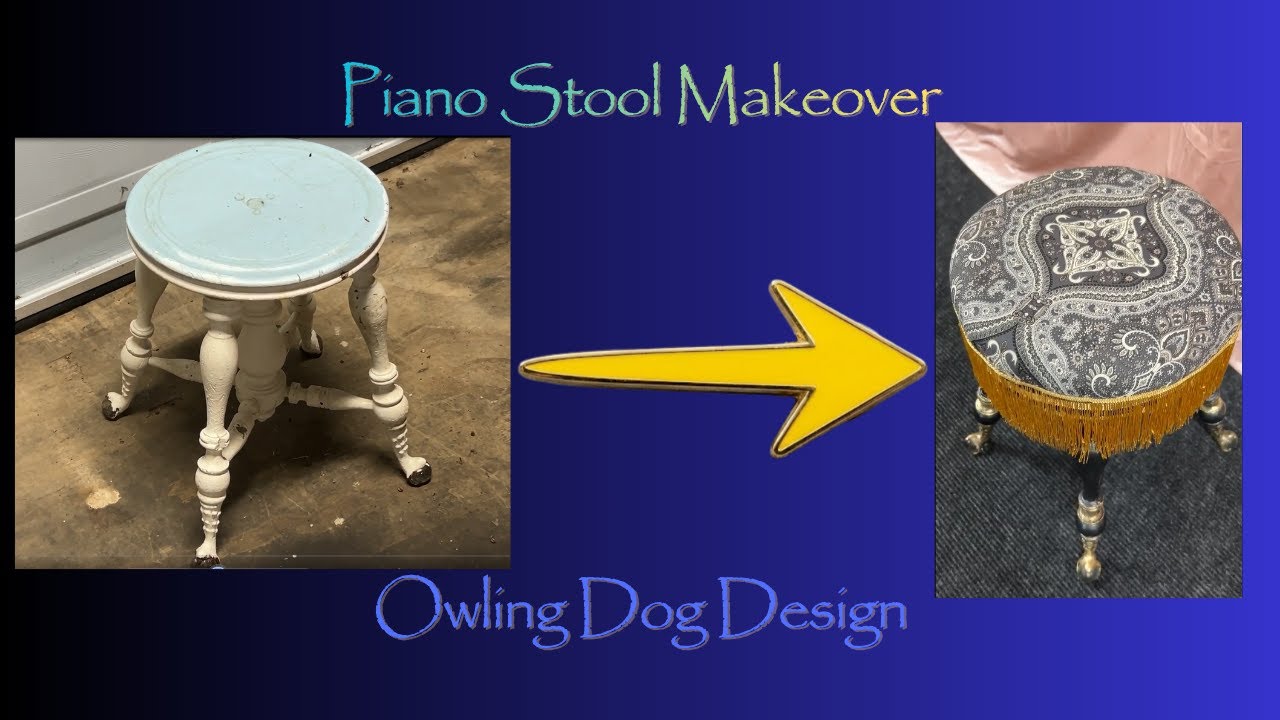 Piano Stool Look Back; from Broken to Adorable!