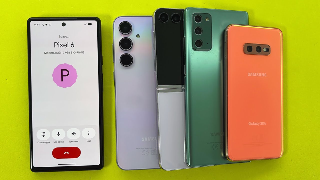Google Pixel 6 Outgoing Call | Incoming Call Samsung Z Flip 5, Galaxy S10e, Note 20, Galaxy A55
