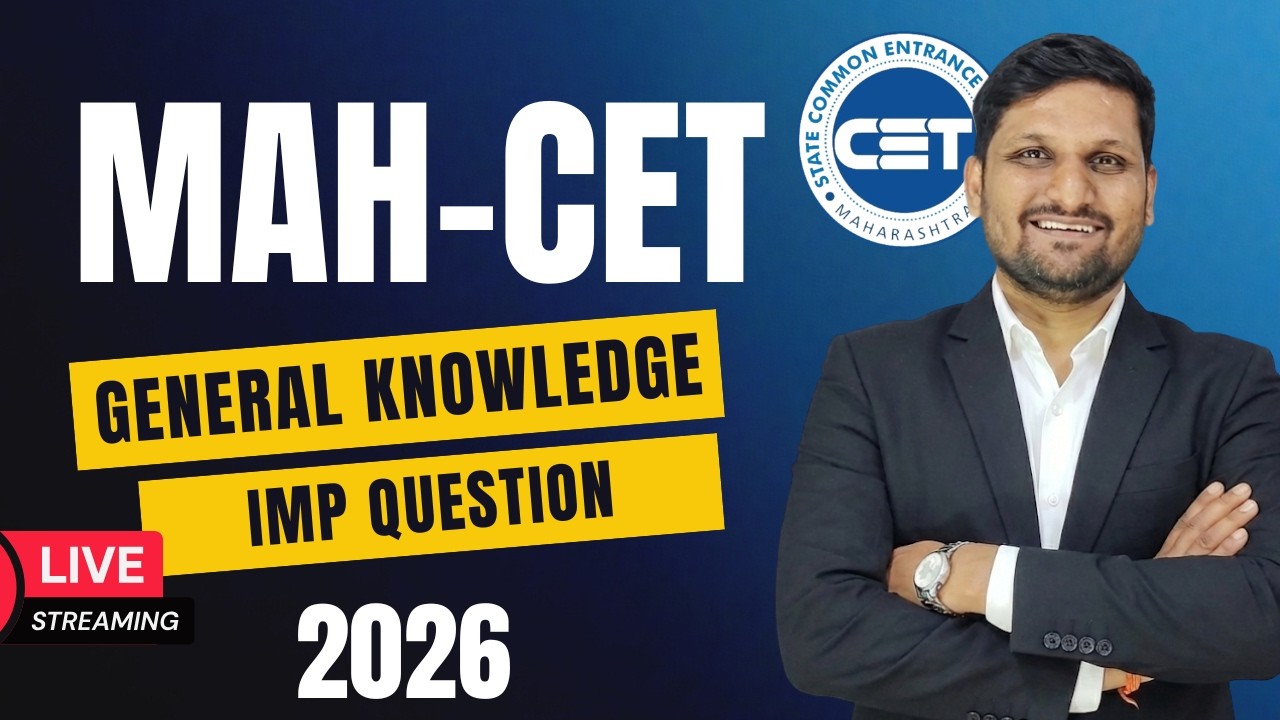 MAH-CET 2026 | GENERAL KNOWLEDGE | IMP QUESTION PART 06 | BBA | LAW  | BBM BCA HOTEL MANAGEMENT BMS