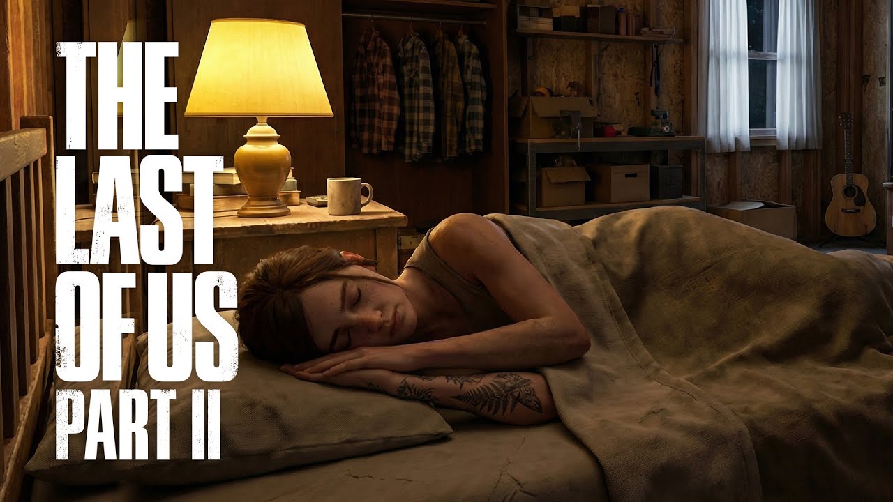 Resting with Ellie | The Last of Us Ambience - Relaxing Music and Rain sounds 4K