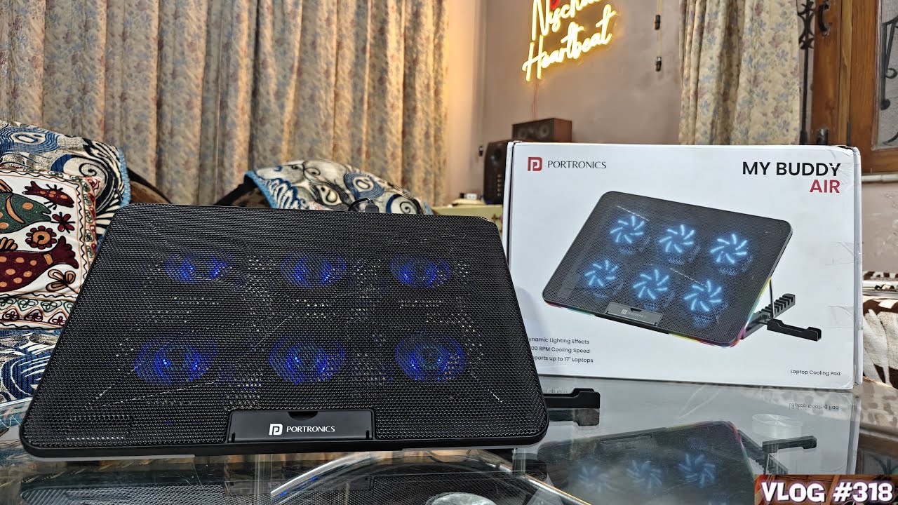 Portronics My Buddy Air Cooling Pad | Laptop Stand with 6 Fans | NISCHAL heartbeat Vlog Ep- 318