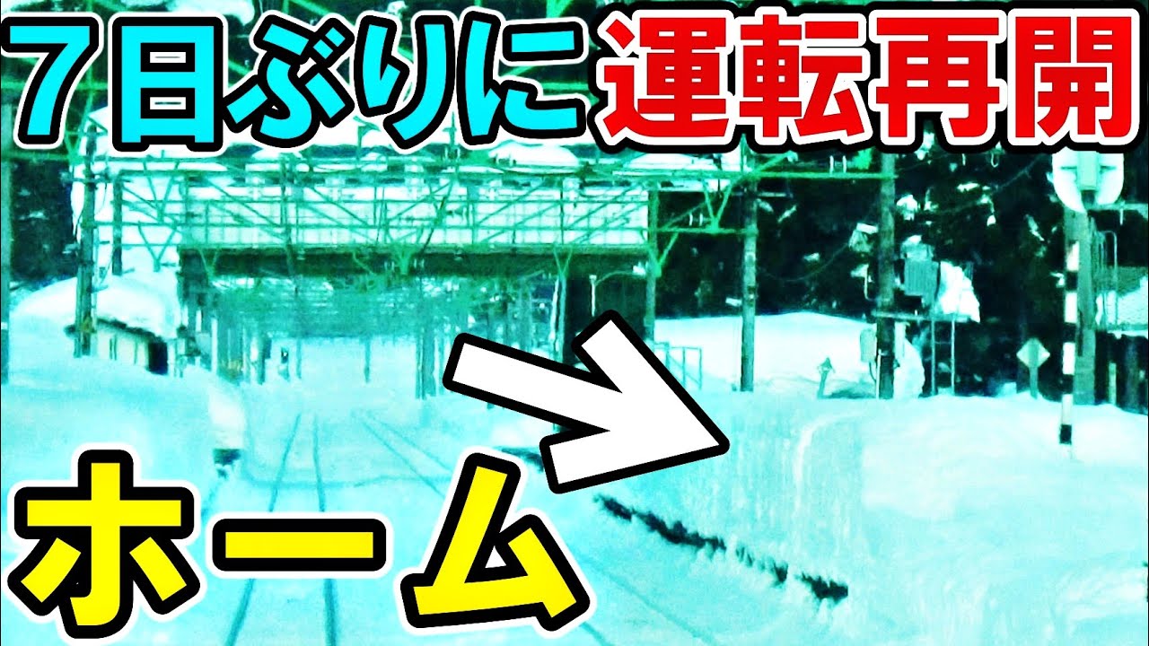 【記録的豪雪】線路とホームが全く見えない上越線に乗車してみた。７日ぶりの運転再開