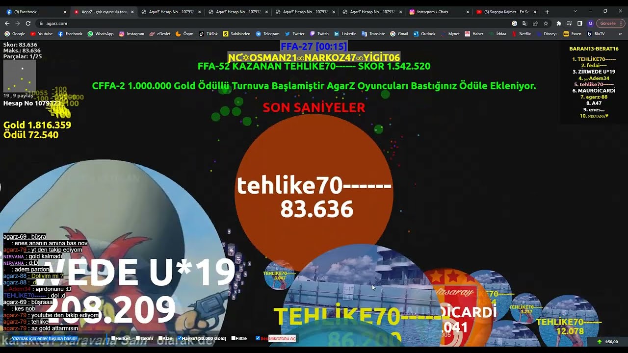 #AGARZ​​ | OYUNCULARA DİZ ÇÖKTÜRECEK SPaCELER ~VS-FFA ~2M ÖDÜL ~10.000 GB YAPTIK~