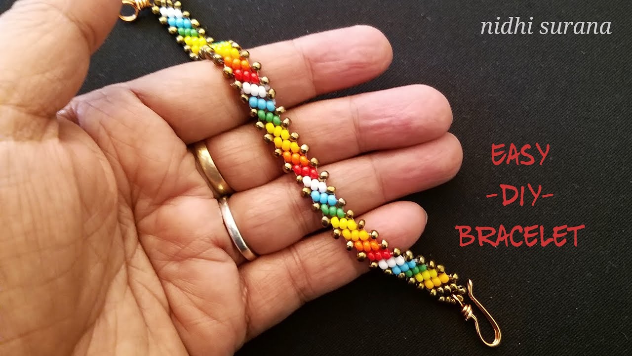 Seed Bead Bracelet/Choker/Anklet || How to make ||Pulsera Tutorial Diy (0391)