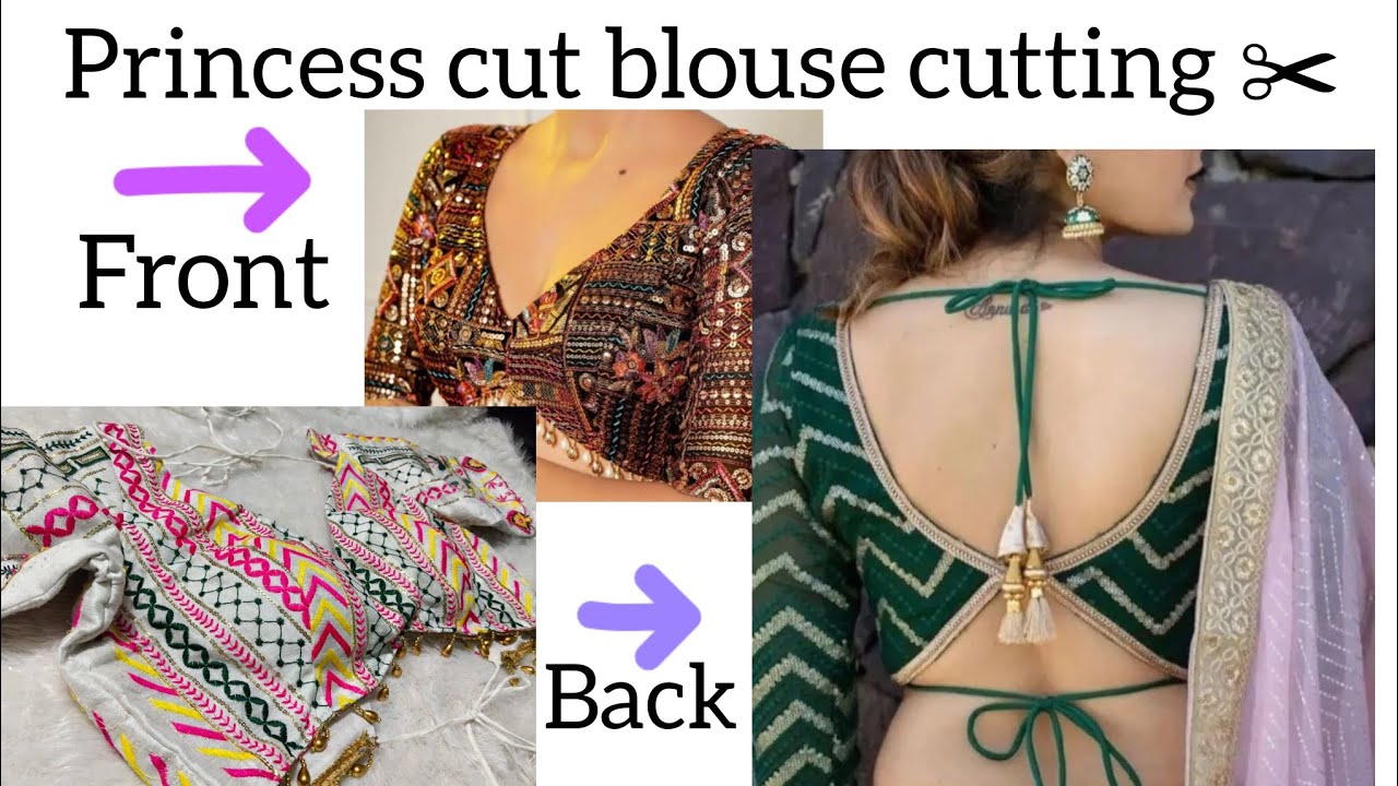 Latest design princess cut blouse cutting ✂️// 40 size blouse cutting video //easy way cutting video