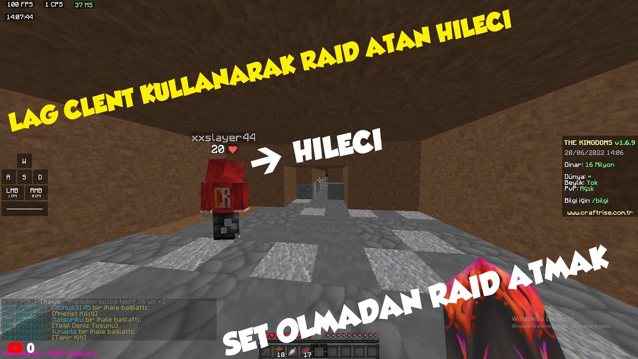 LAG CL KULLANARAK RAİD ATAN HİLECİLER/CraftRise The Kingdoms