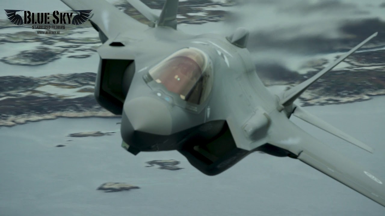 F35 jet fighters in action over Norway