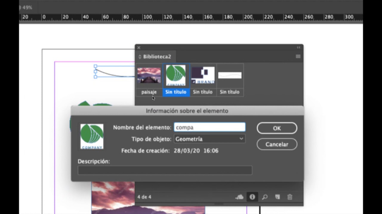 biblioteca fácil en Indesign