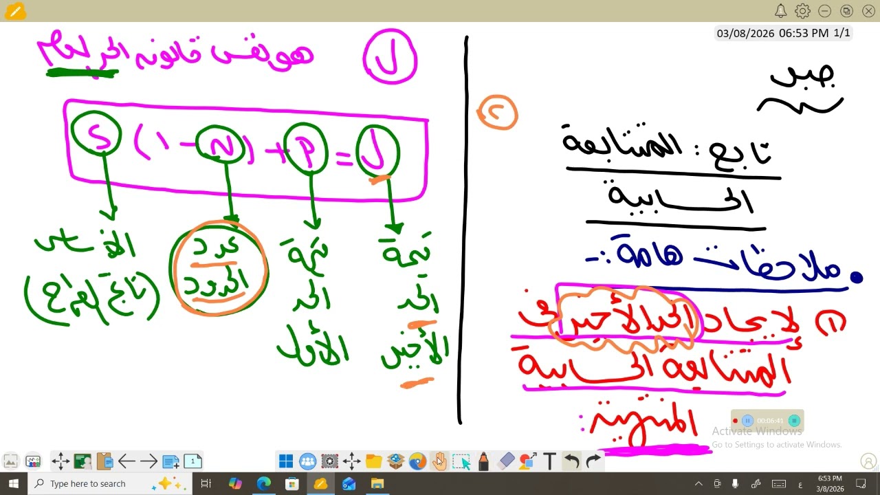 ملاحظات علي المتتابعة الحسابية