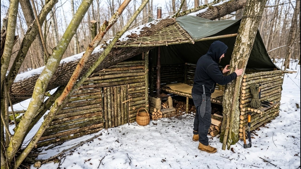 My Bushcraft Shelter Build Went Wrong… My Saw Broke in the Forest