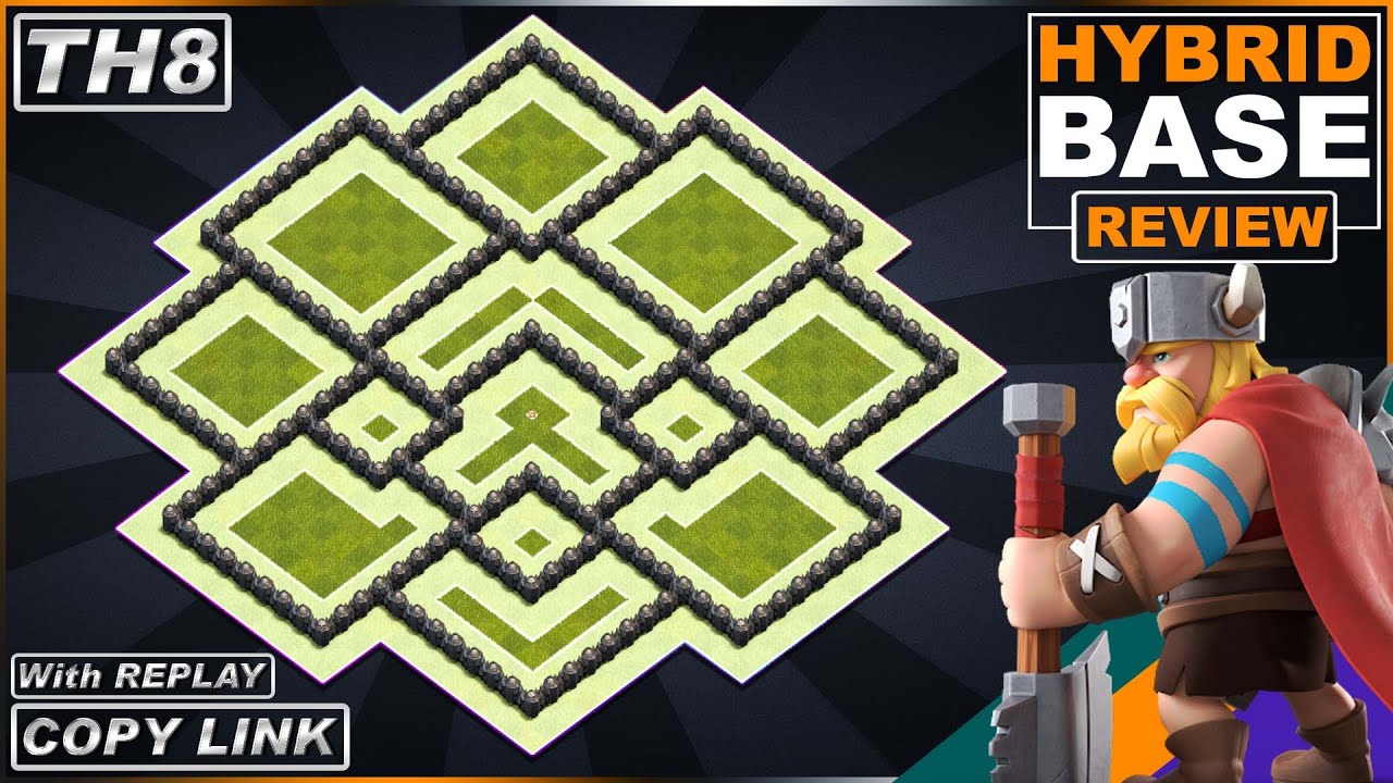 NEW TH8 Base with REPLAY 2021!! Town Hall 8 Base HYBRID base with COPY LINK - Clash of Clans