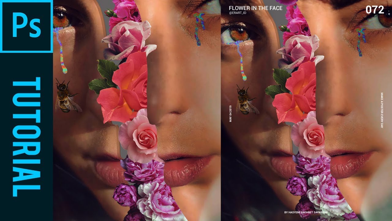 Flower in The Face ala Magdiel Lopez - Tutorial Photoshop CC 2019
