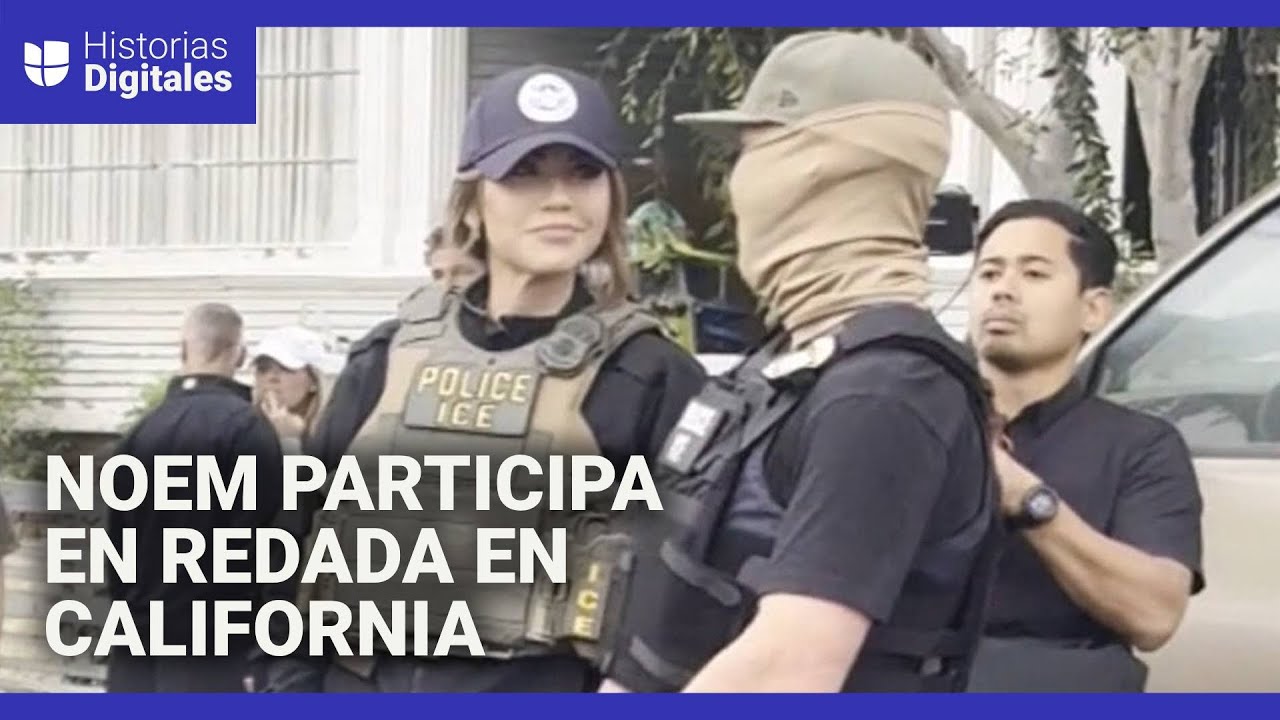 Graban a Kristi Noem en una redada de ICE en LA: “Se reían y grabaron a mis hijos”