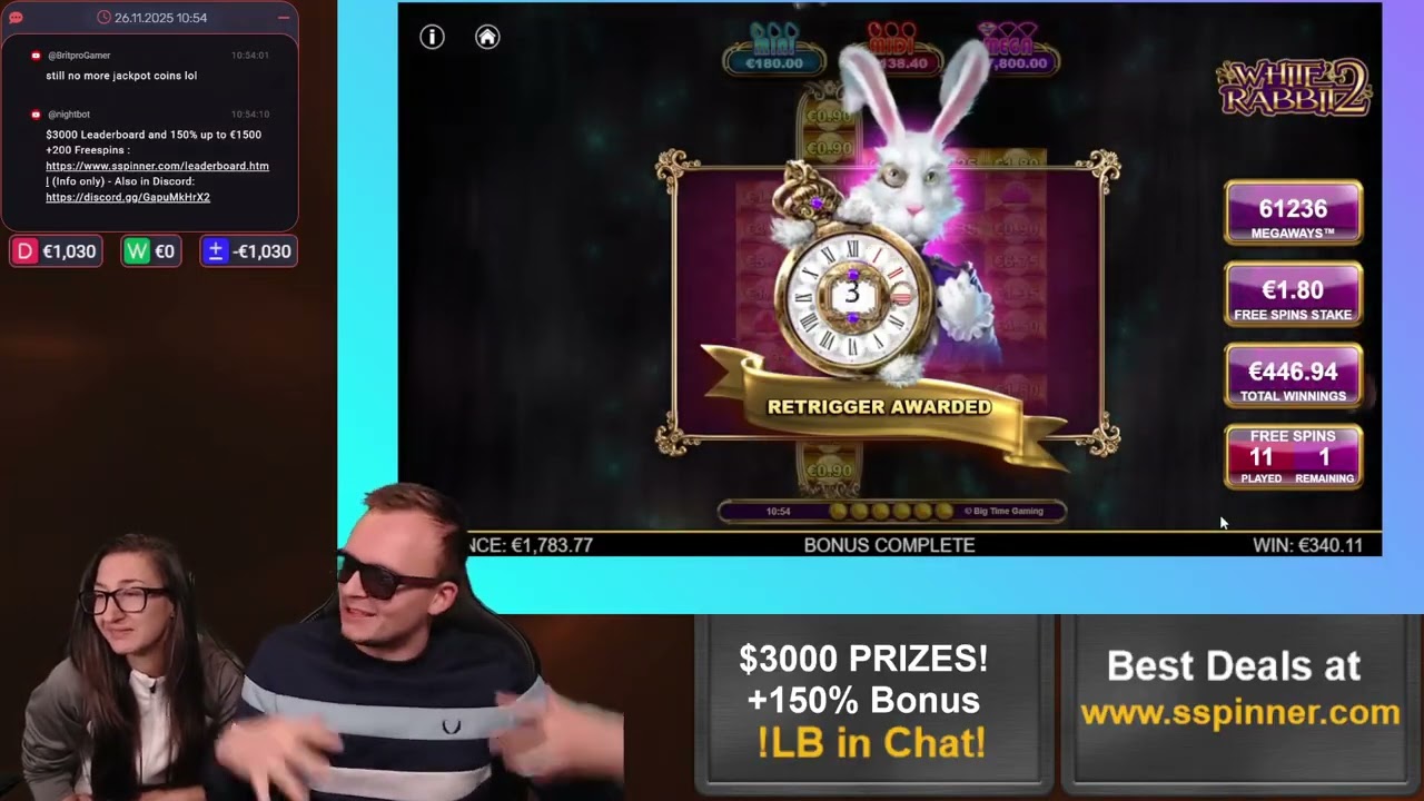 BIG and LONG first Bonus on WHITE RABBIT 2!