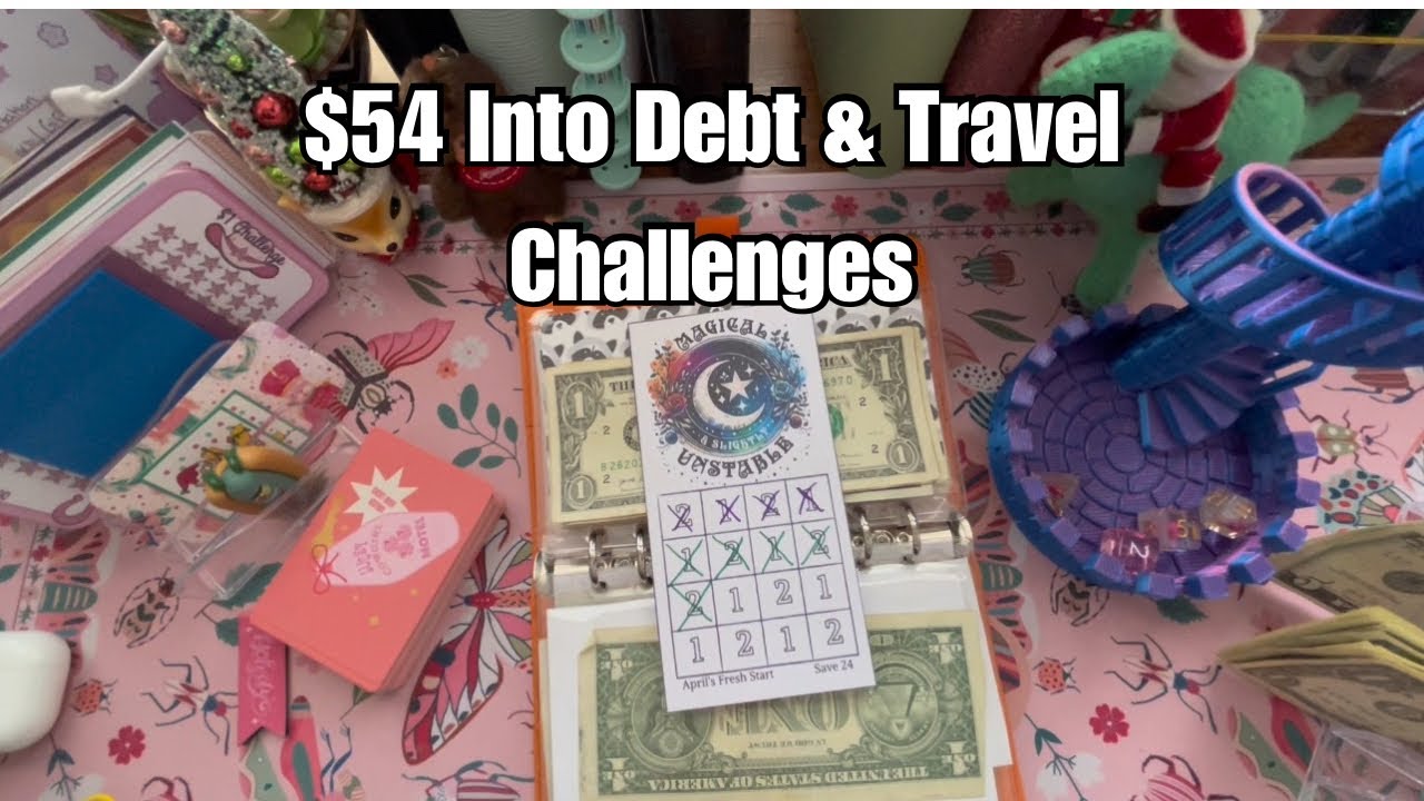 $54 Going Into Travel & Debt Challenges #cashstuffing #savingschallenges 