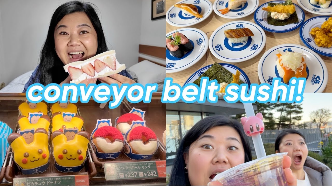 trying conveyor belt sushi in japan 🍣, kirby cafe + wendy’s boba!! | VLOGMAS DAY 6