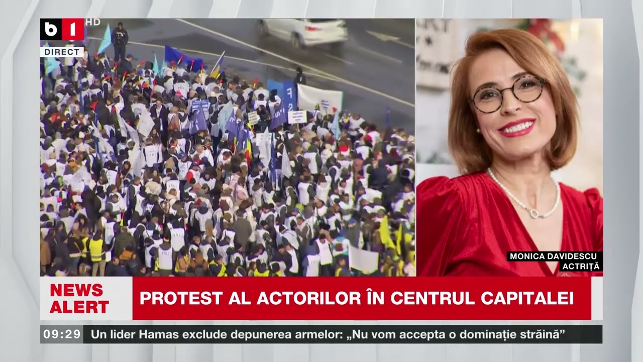 PROTEST LA TNB. ACTORII IES ÎN STRADĂ. M. DAVIDESCU, ACTRIȚĂ, CU DETALII_Știri B1TV_9 febr. 2026