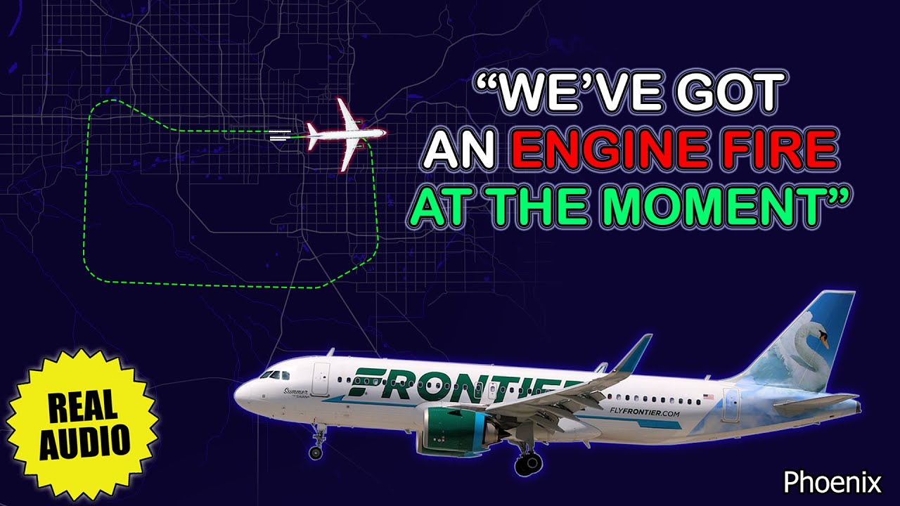 “We’ve got an engine fire”. Frontier Airbus A320neo returns to Phoenix Sky Harbor. Real ATC