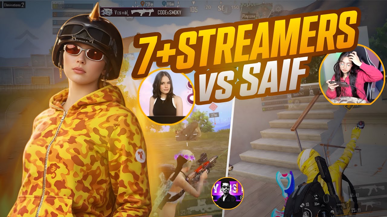 7+ Streamers vs Saif 😈 | Full Lobby Domination