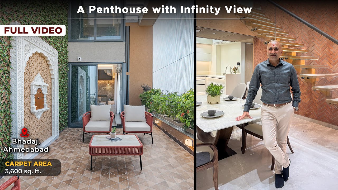 3,600 sq.ft Carpet Area | A Penthouse with Infinity View | Ahmedabad | Prashant Parmar Architect