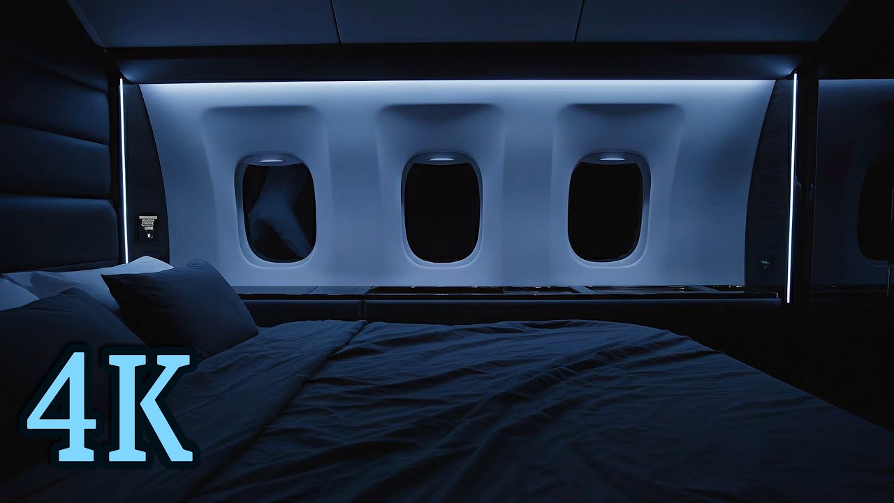 Luxury Night Flight ✈️ | Smooth Engine Noise for Deep Sleep (No Talking) – 8 Hours