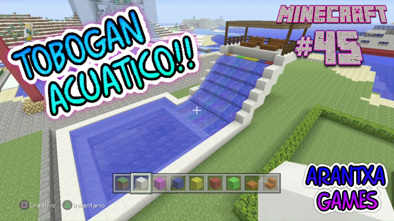 Minecraft Modo Creativo #45 Como hacer un tobogan gigante de agua - Minecraft Creative Mode #45