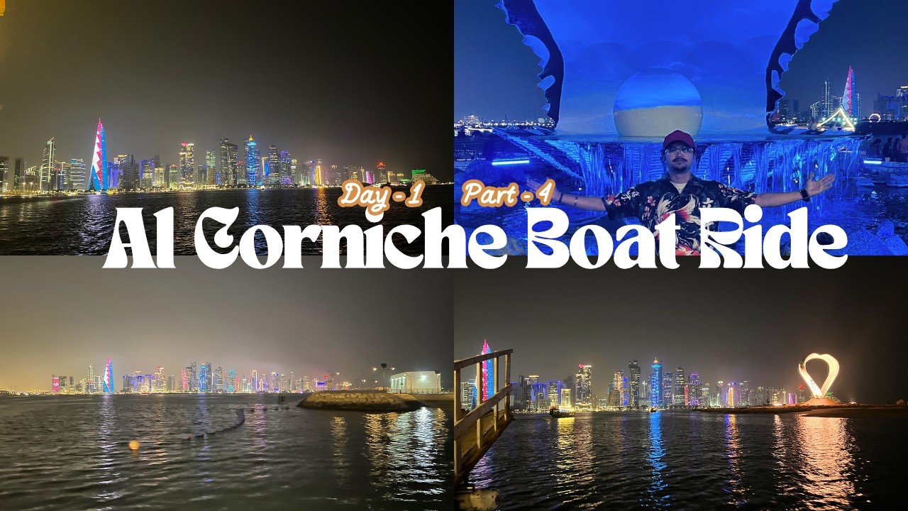 🌊✨ Al Corniche Night Boat Ride 🇶🇦 | Magical Sea Views After Souq Waqif 🌙🚤
