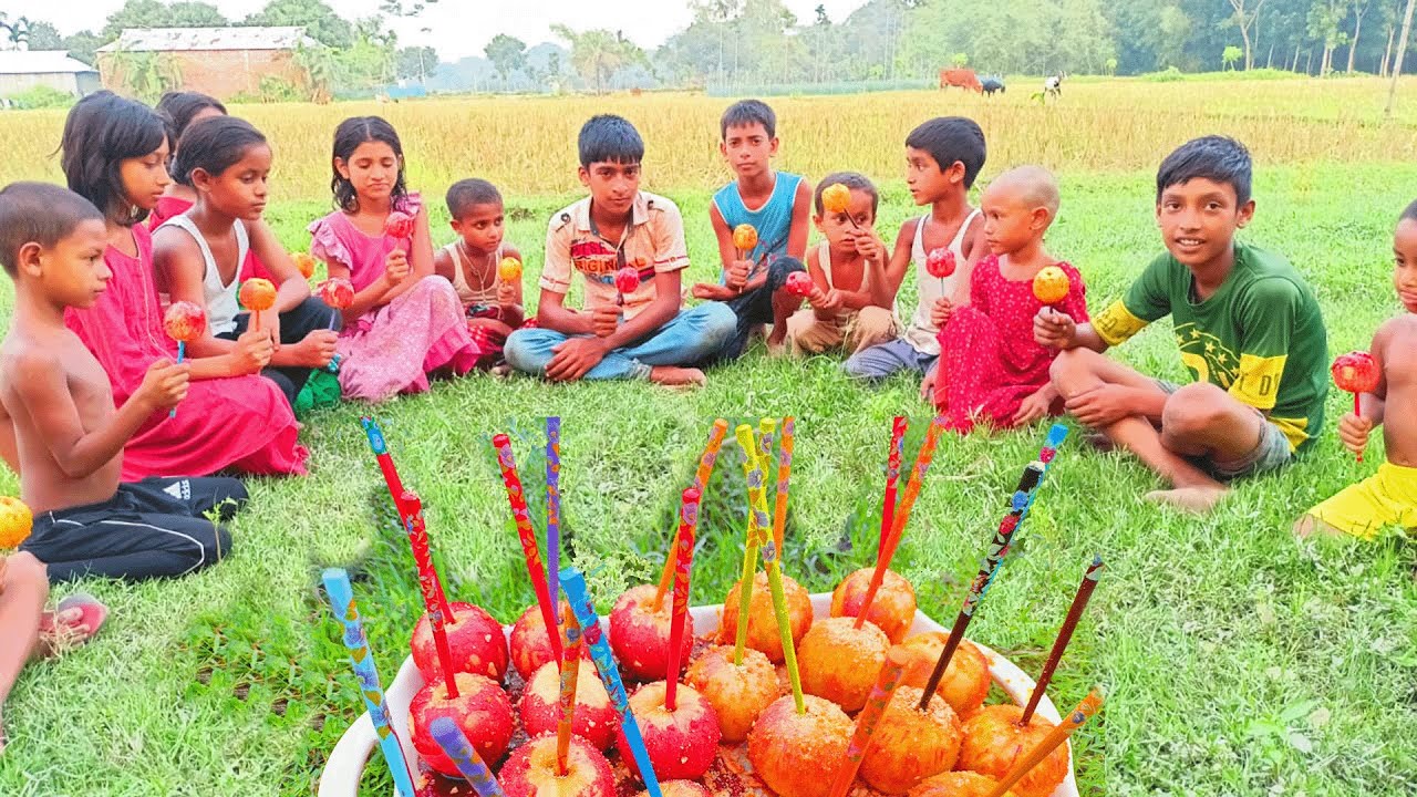 How to Make Bangladeshi Candied Apples – Relaxing and ASMR sounds 💚💚