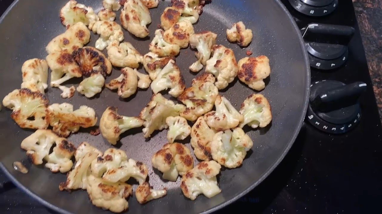 Цветная капуста, обжаренная на сковороде