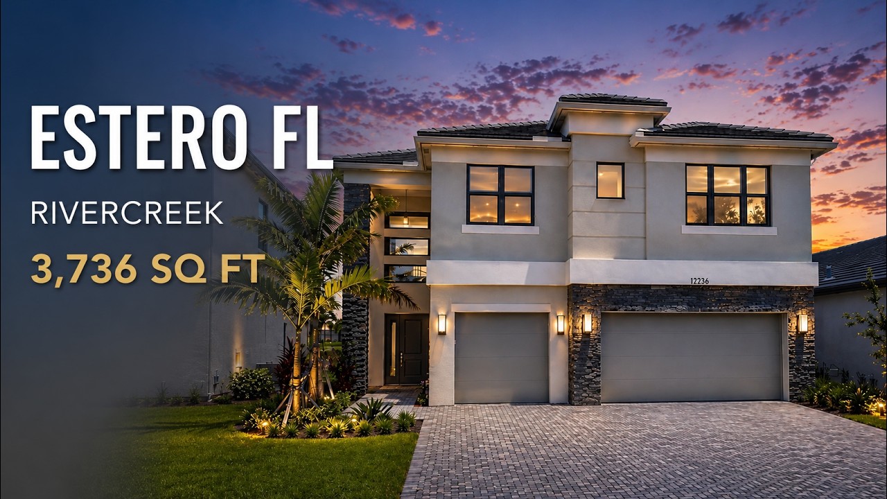 Estero Luxury Home Under $1M | 2024 Built with Lake Views