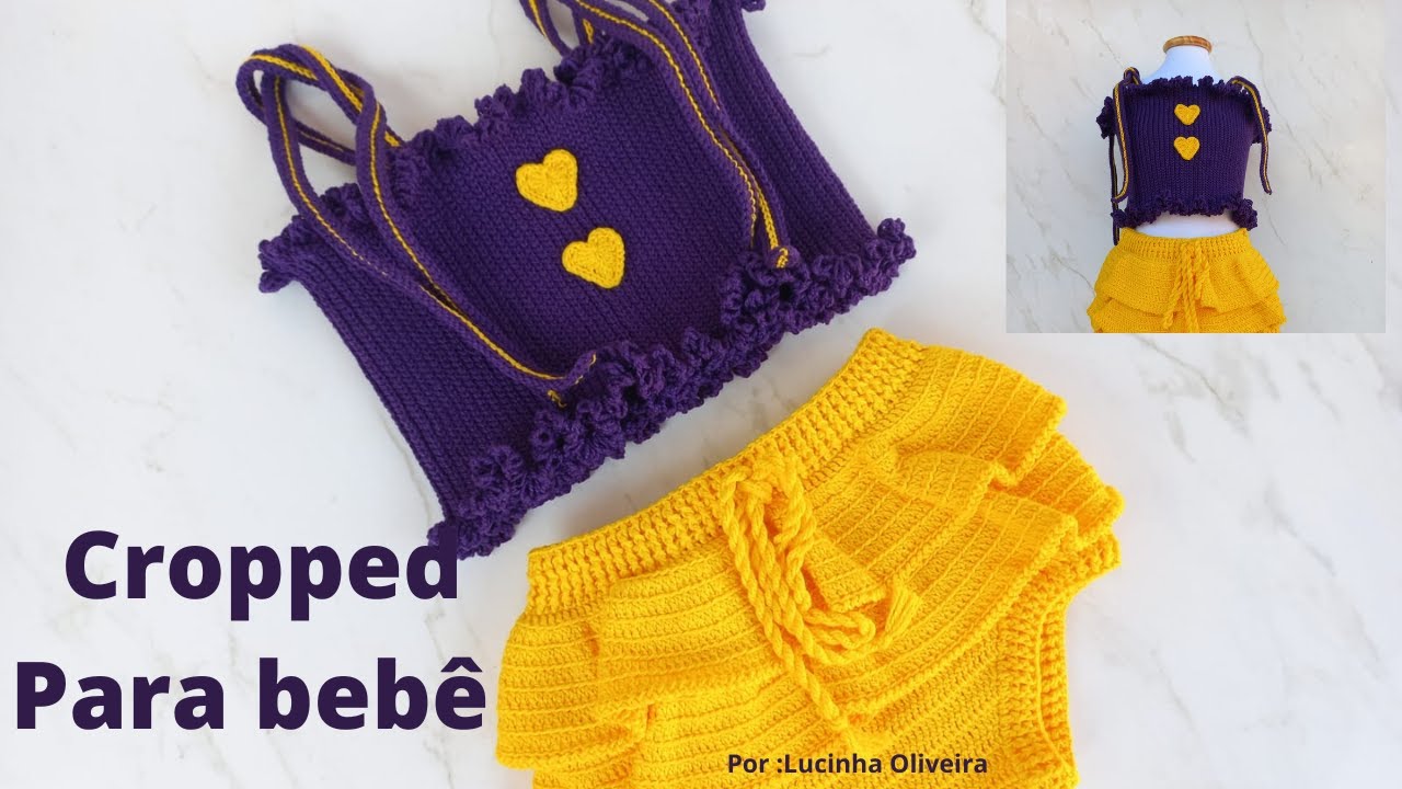 Cropped de Crochê para bebê (6 meses a 1 ano) - @FioaFioCrochê