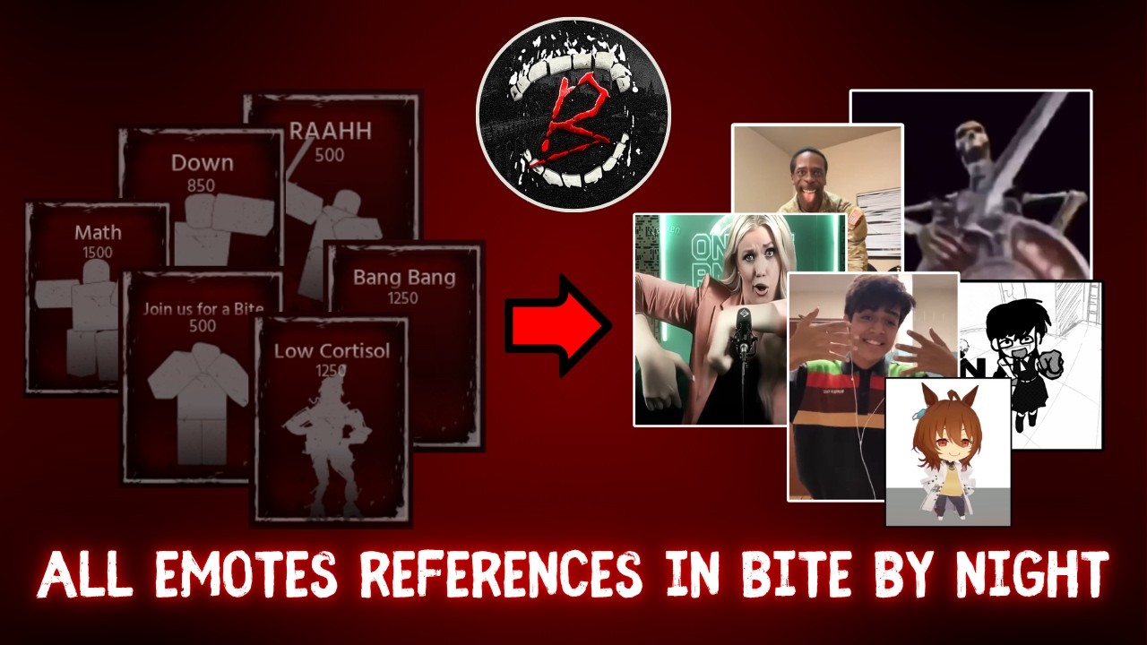 All Emotes References in Bite By Night