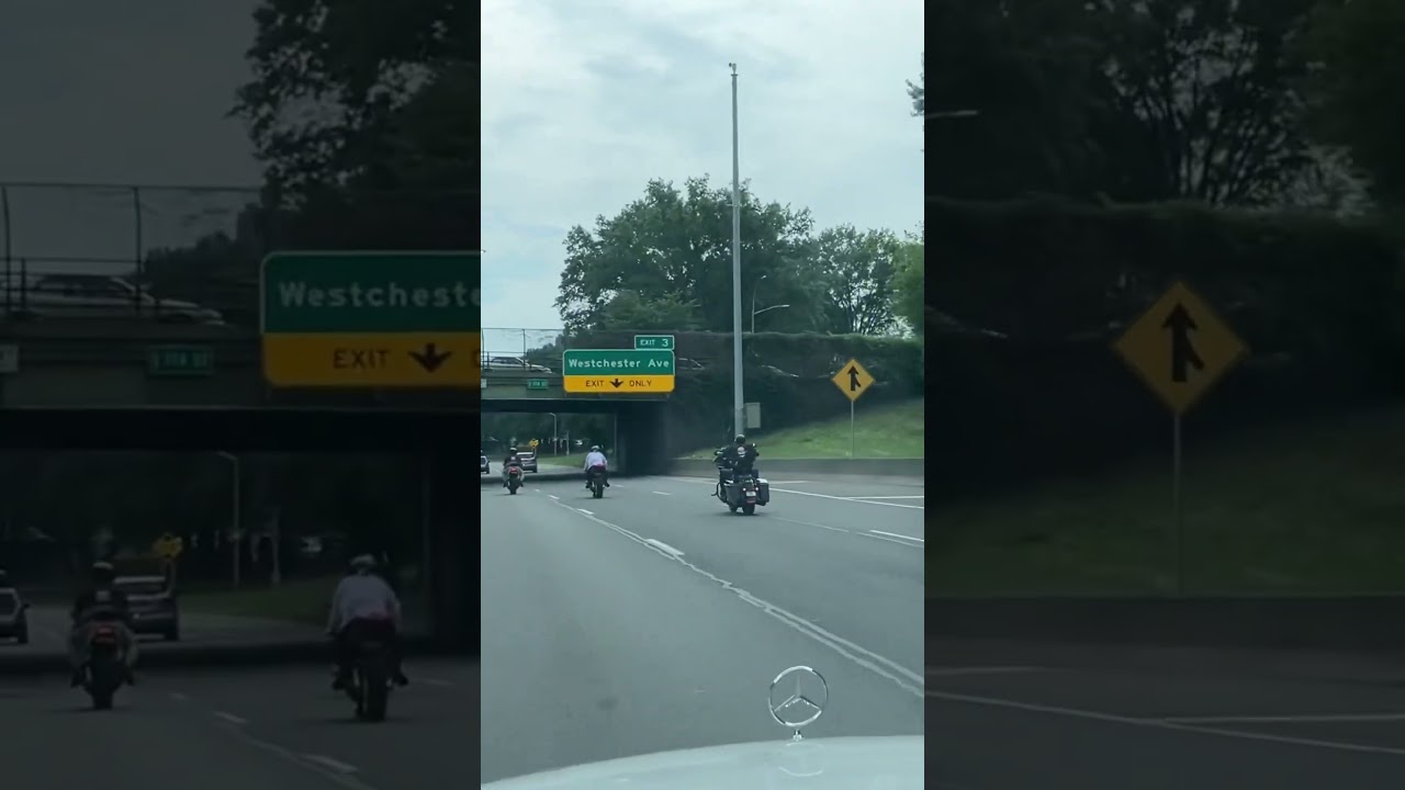 Bill Davidson Westchester NY Motorcycle Club passing by in the Bronx