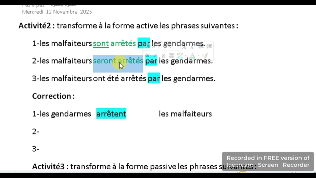 #3am #conjugaison la forme passive projet 1 s&eacute;quense2