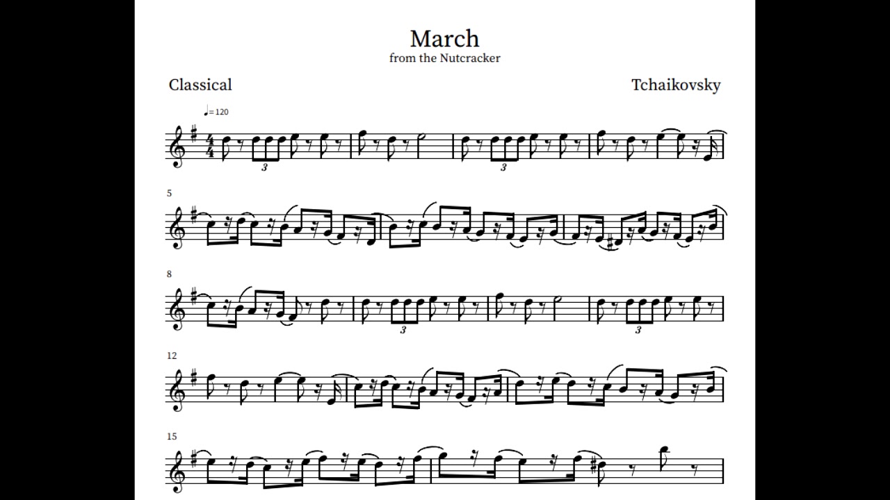 Nutcracker March (Violin/Flute) - Sheet Music Play-Along