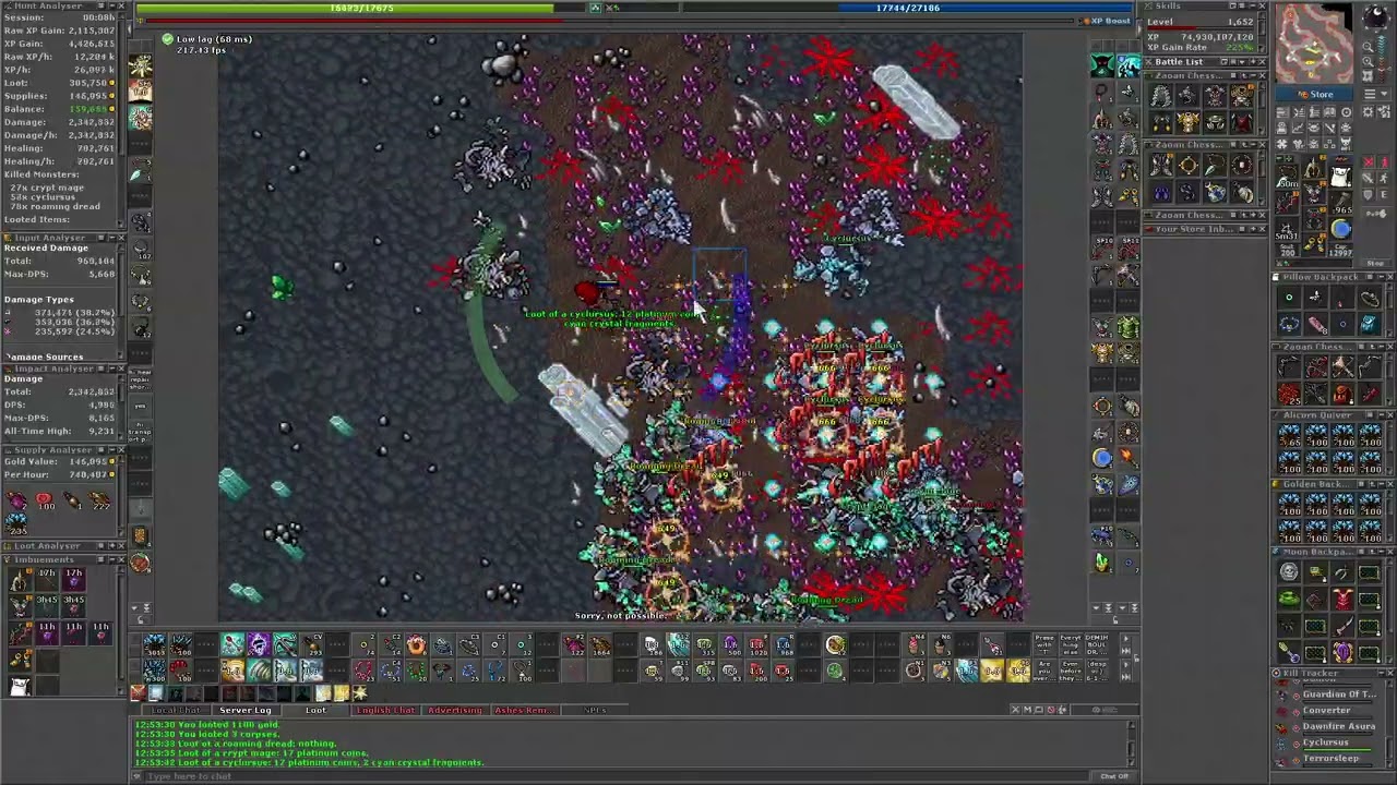 Tibia / Forsaken Crypt / Royal Paladin / 15kk+ Exp @100%  / Level 1600+