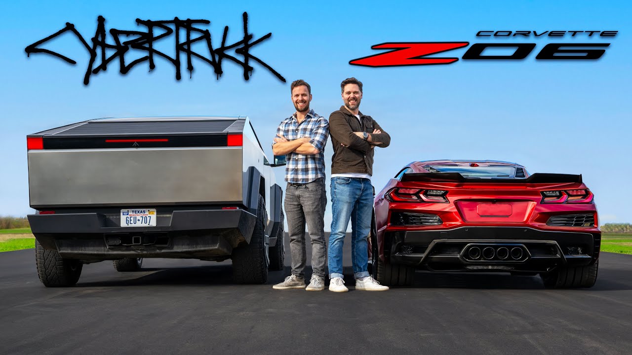 Tesla Cybertruck Cyberbeast против Corvette Z06 // DRAG & ROLL RACE