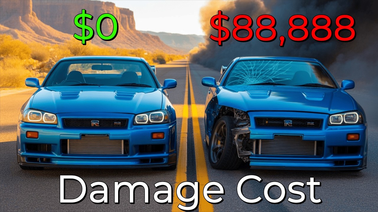 Realistic Crashes BeamNG Drive Damage Cost Nissan Skyline | Epic Wallet Survival