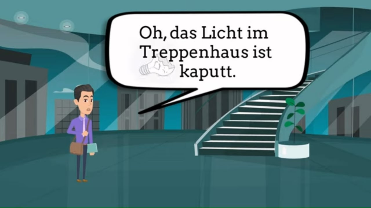 Deutsch lernen A1 - Lektion 16 - Dialoge | Die Nachbarn | E-Mail an Hausverwaltung |
