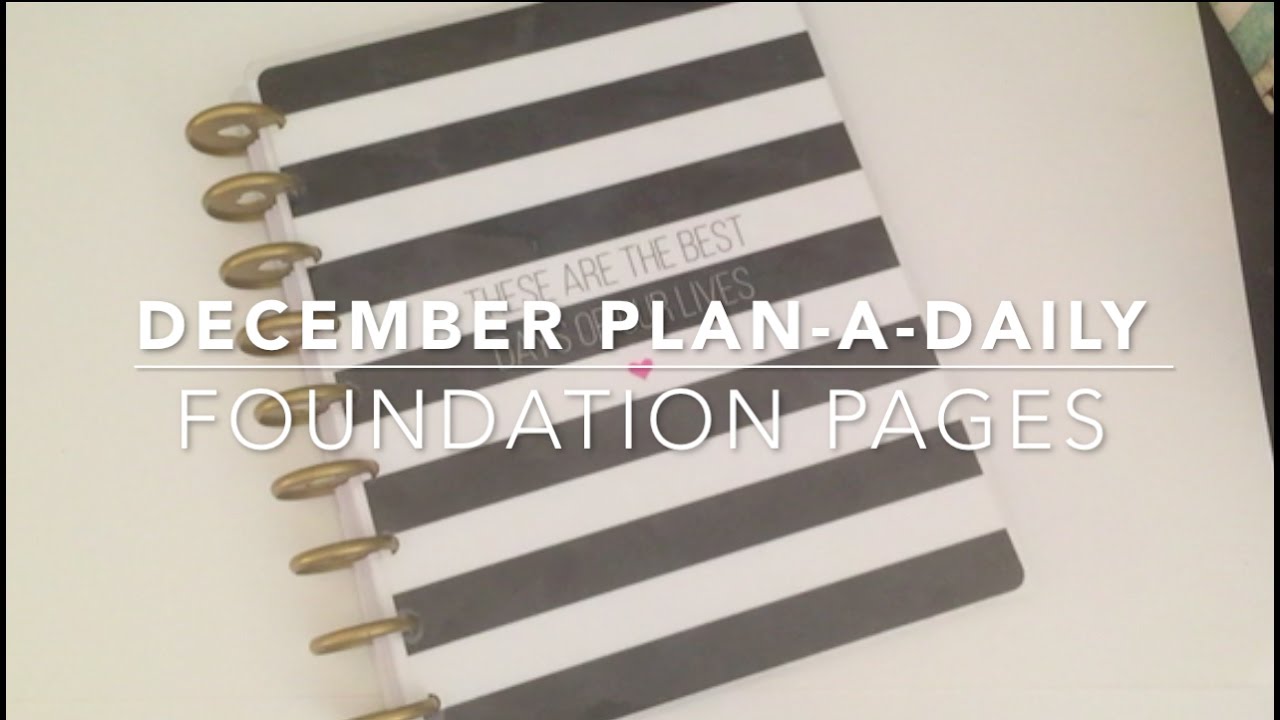 December Plan-A-Daily | New Series - Foundation Pages