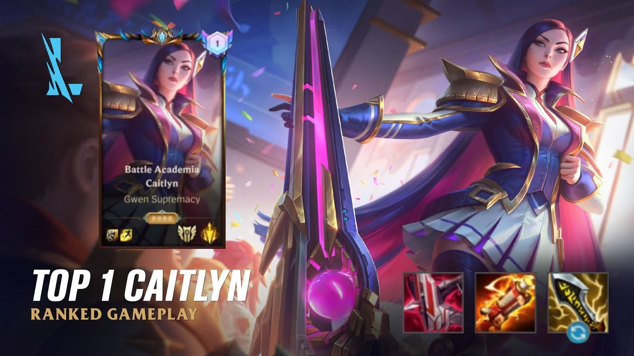 Wild Rift CAITLYN - TOP 1 Battle Academia Caitlyn S13 Ranked Gameplay + Build