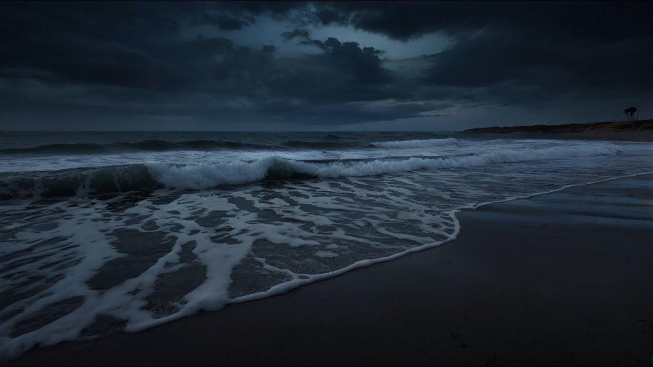 Peaceful Ocean Waves at Night 🌊 ASMR for Sleep, Meditation & Relaxation