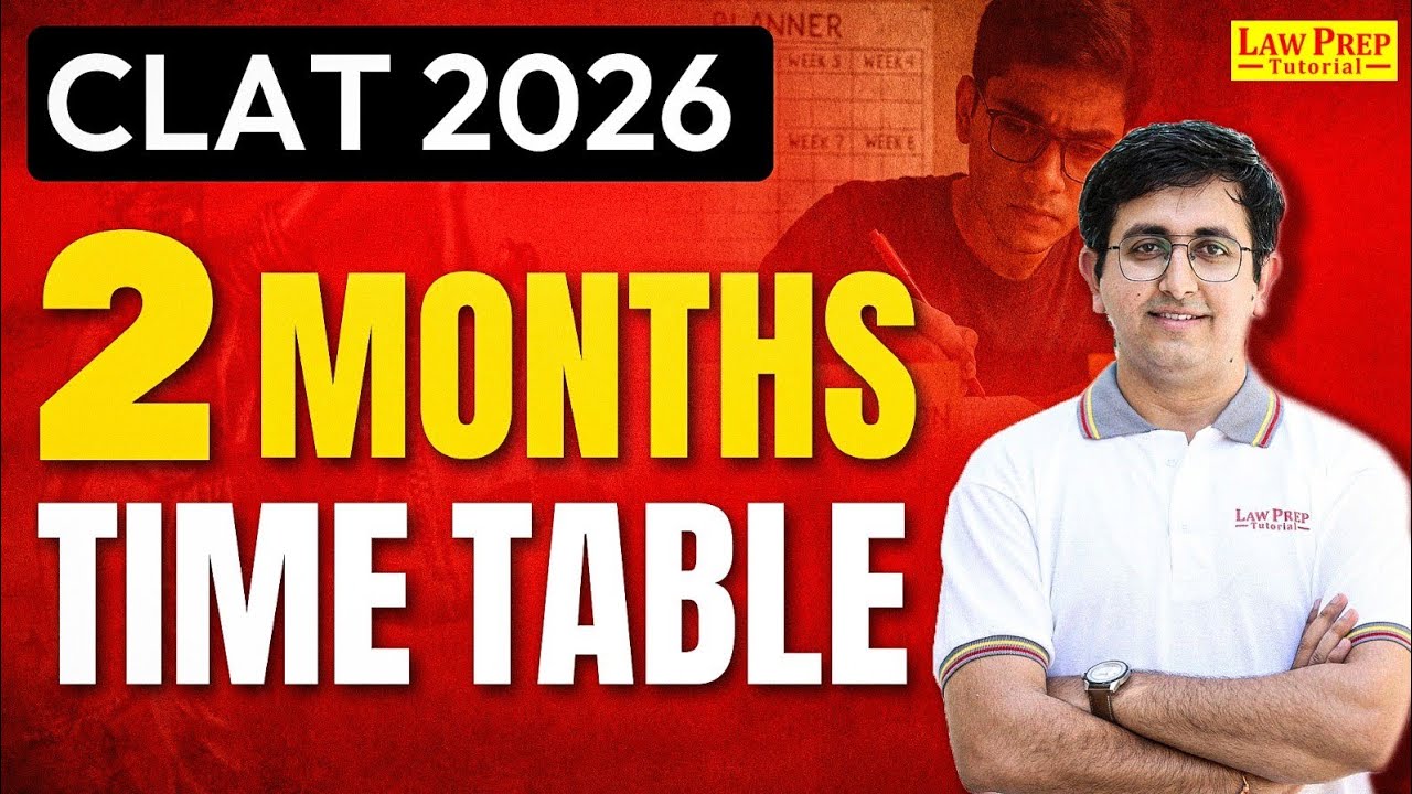 CLAT 2025: Best Time Table for 2 Months | CLAT Time Table | CLAT Preparation