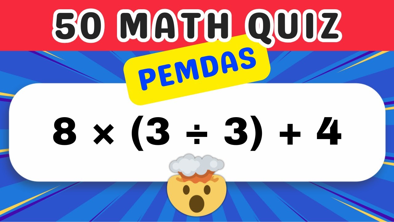 Ultimate PEMDAS QUIZ! 🤯 | Can You Solve These Math Problems in 10 Seconds?#quiz #questions #trivia