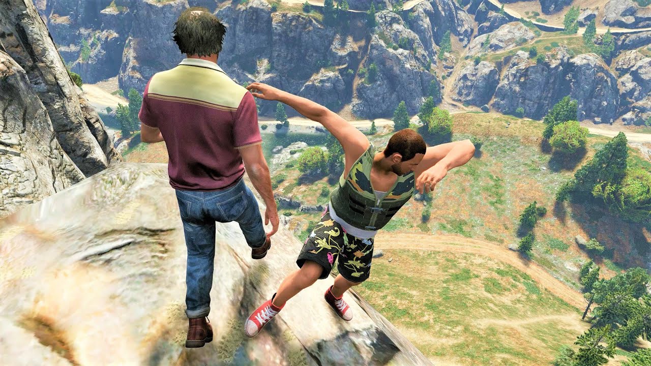 GTA 5 - Pushing NPC's off Cliffs (GTA 4 Style)