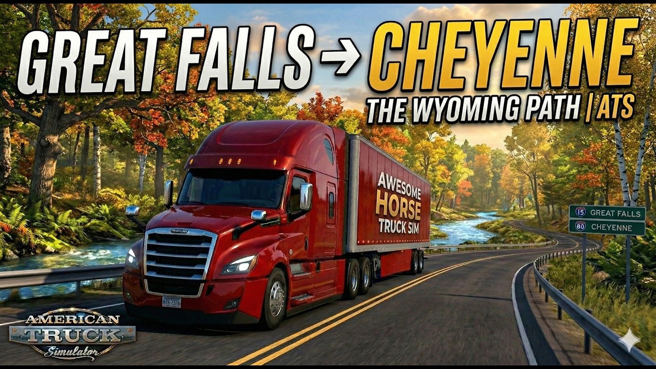 ATS | Great Falls to Cheyenne | Realistic Truck Driving | ASMR