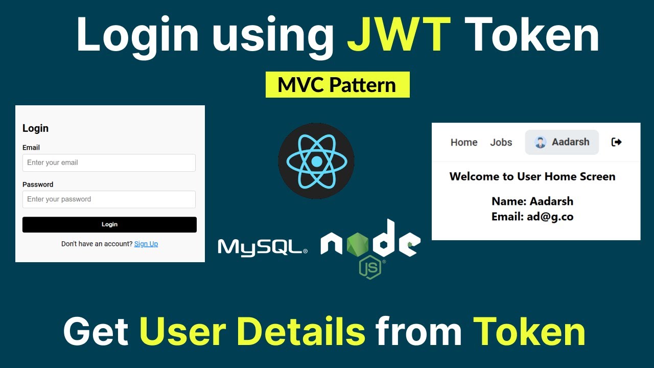 #6 Login in React using JWT token in Node js || Login and Register Authentication React JS