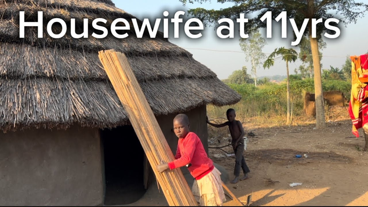 A 11year old girl in the village acts as a house wife /Morning Routine in the village 