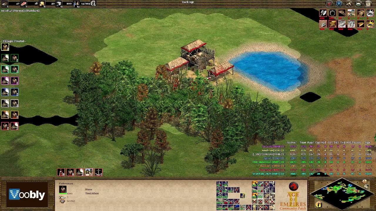 Voobly AOE2 1.6: Nomad, 4 vs 4 team game